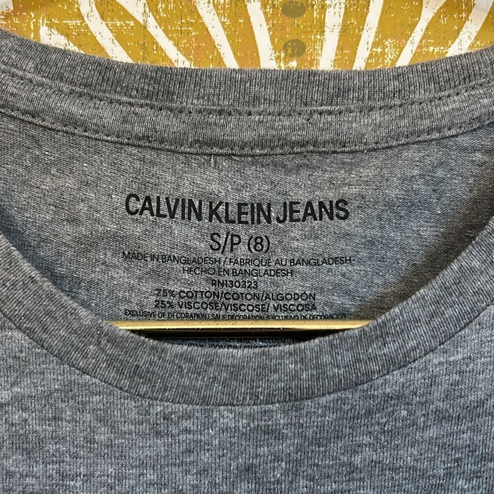 NWT Calvin Klein Jeans Boy’s Logo Short Sleeve T-Shirt Medium Gray Heather S(8) - Picture 4 of 6